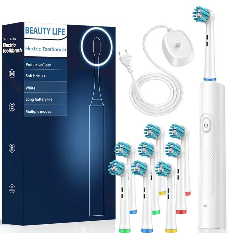 Brosse à dents électrique professionnelle Beauty Life, nettoyage en profondeur, 4/8 têtes