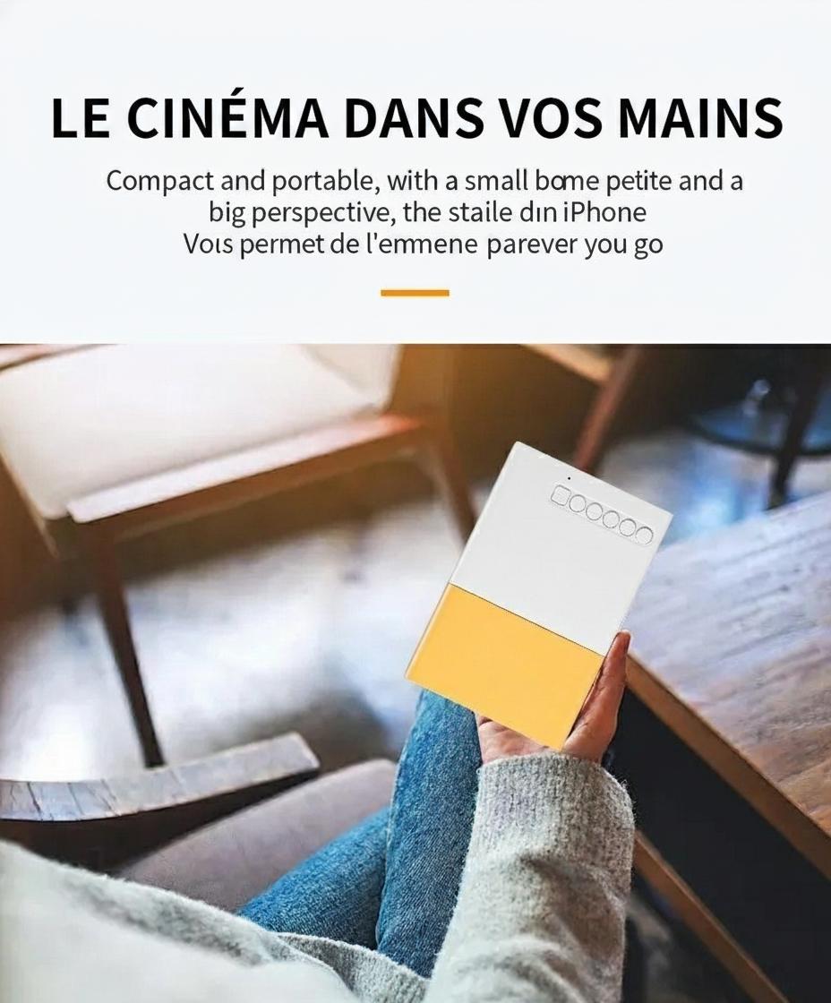 Mini projecteur portable Full HD 1080p pour home cinéma et utilisation en extérieur - Modèle n° YG300