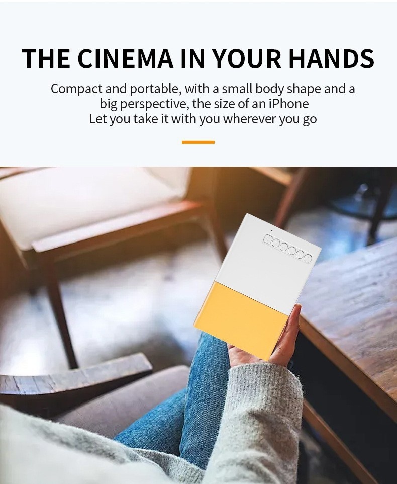 Portable Mini 1080P Full HD Projector for Home Theater & Outdoor Use -Model#YG300