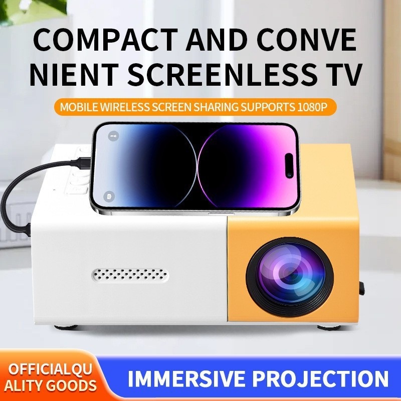 Portable Mini 1080P Full HD Projector for Home Theater & Outdoor Use -Model#YG300