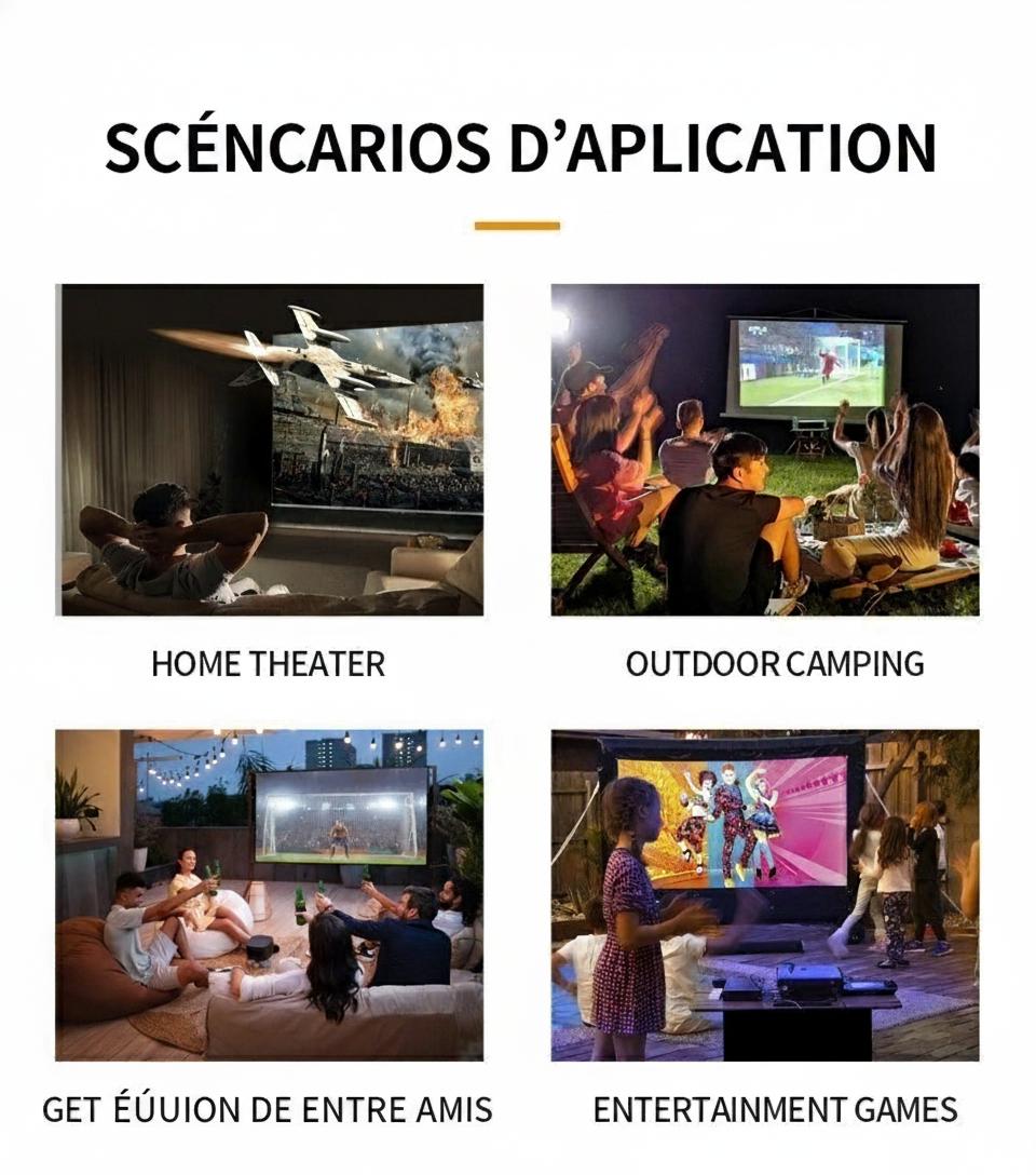 Mini projecteur portable Full HD 1080p pour home cinéma et utilisation en extérieur - Modèle n° YG300