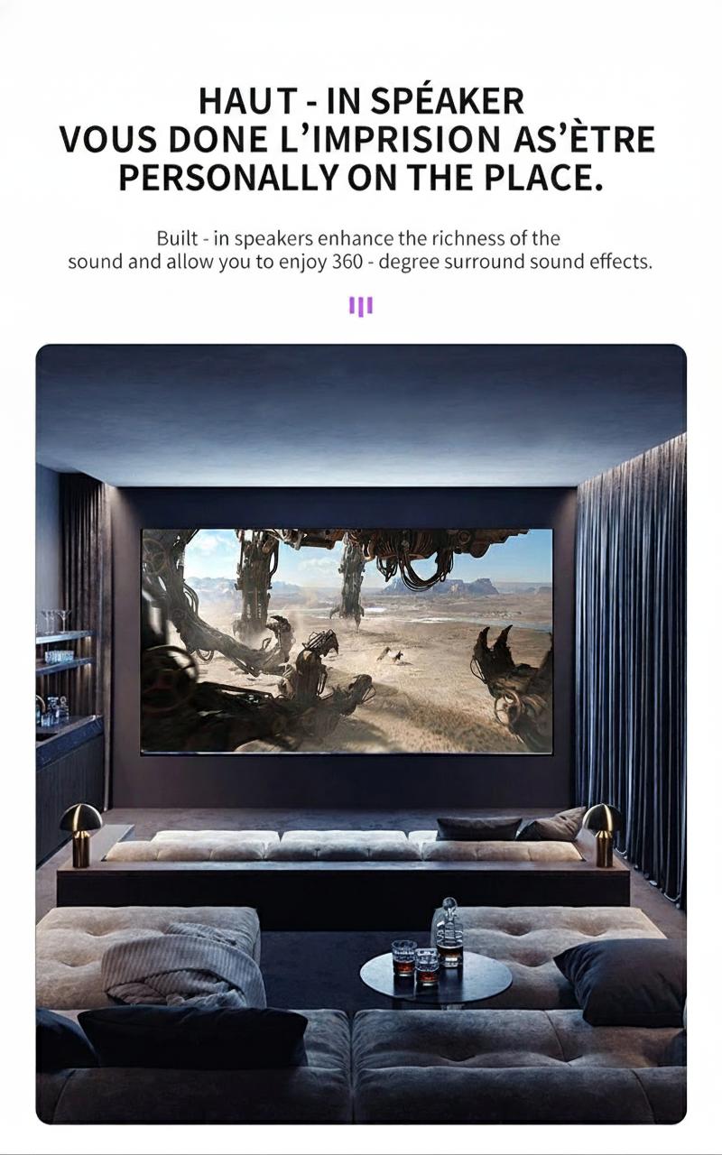 Mini projecteur intelligent portable pour téléphone portable 1080p Full HD - Compatible Android et iOS - Modèle n° M200S