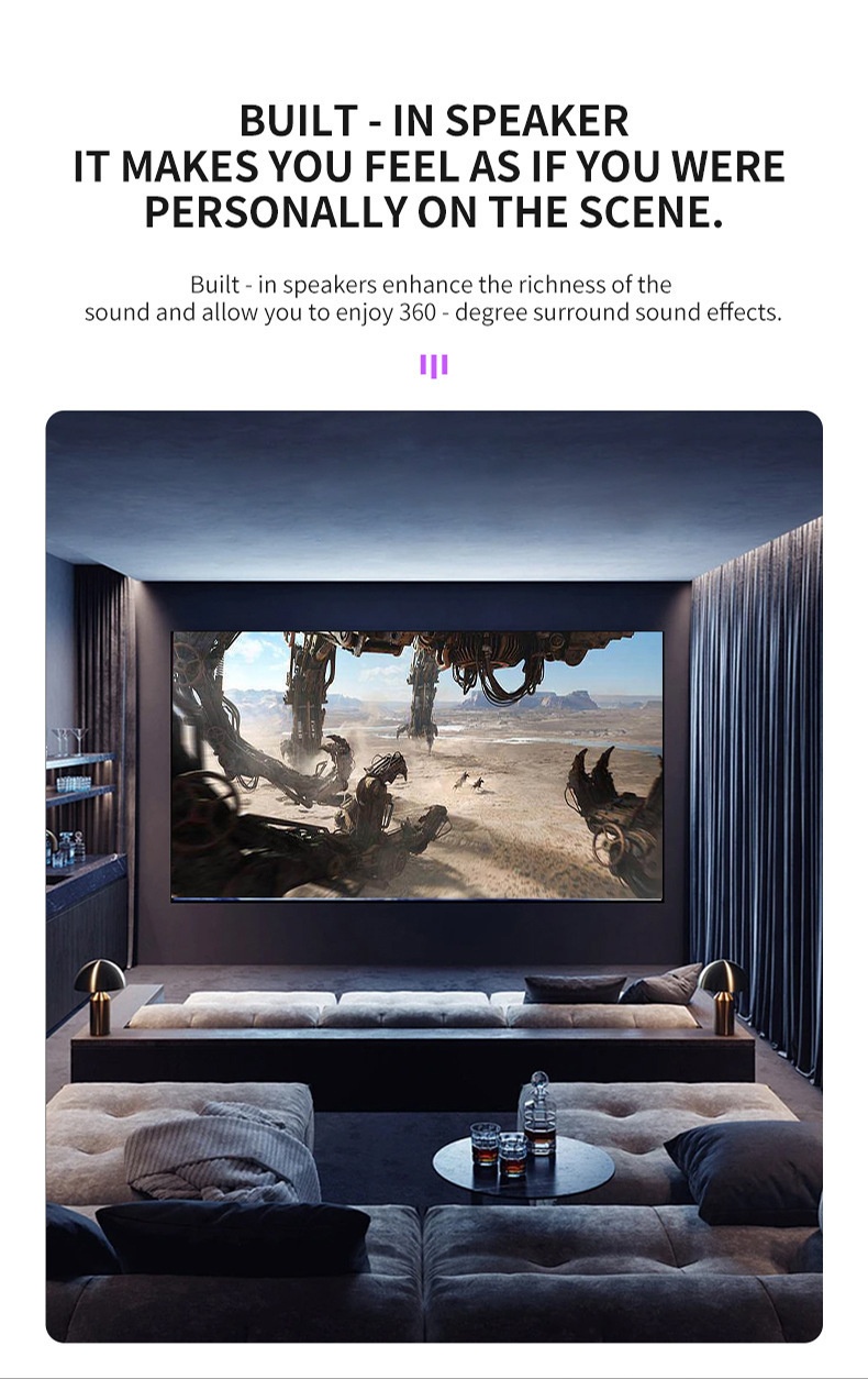 Mini Portable Mobile Phone 1080PFull HD Smart Projector - Support Android & IOS Connectable - Model#M200S