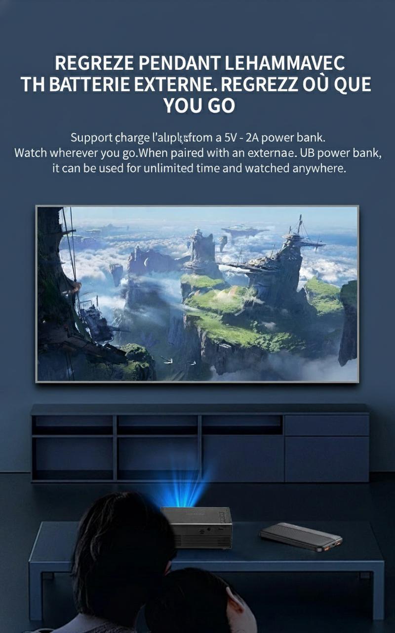 Mini projecteur intelligent portable pour téléphone portable 1080p Full HD - Compatible Android et iOS - Modèle n° M200S