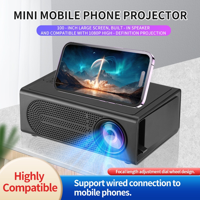Mini Portable Mobile Phone 1080PFull HD Smart Projector - Support Android & IOS Connectable - Model#M200S