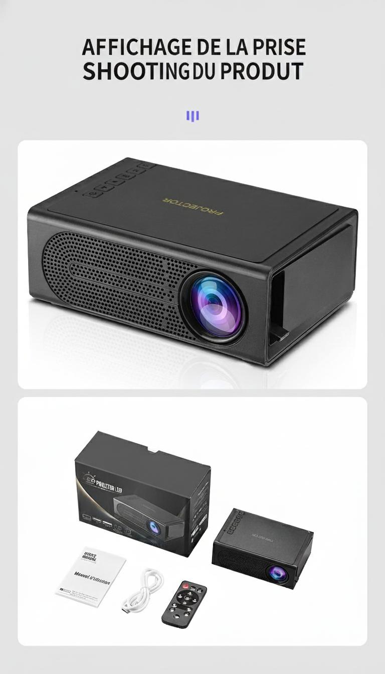 Mini projecteur intelligent portable pour téléphone portable 1080p Full HD - Compatible Android et iOS - Modèle n° M200S
