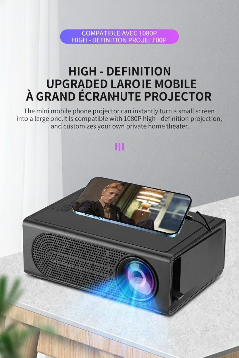 Mini projecteur intelligent portable pour téléphone portable 1080p Full HD - Compatible Android et iOS - Modèle n° M200S