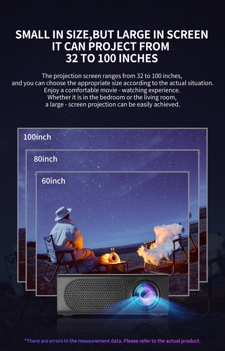 Mini Portable Mobile Phone 1080PFull HD Smart Projector - Support Android & IOS Connectable - Model#M200S