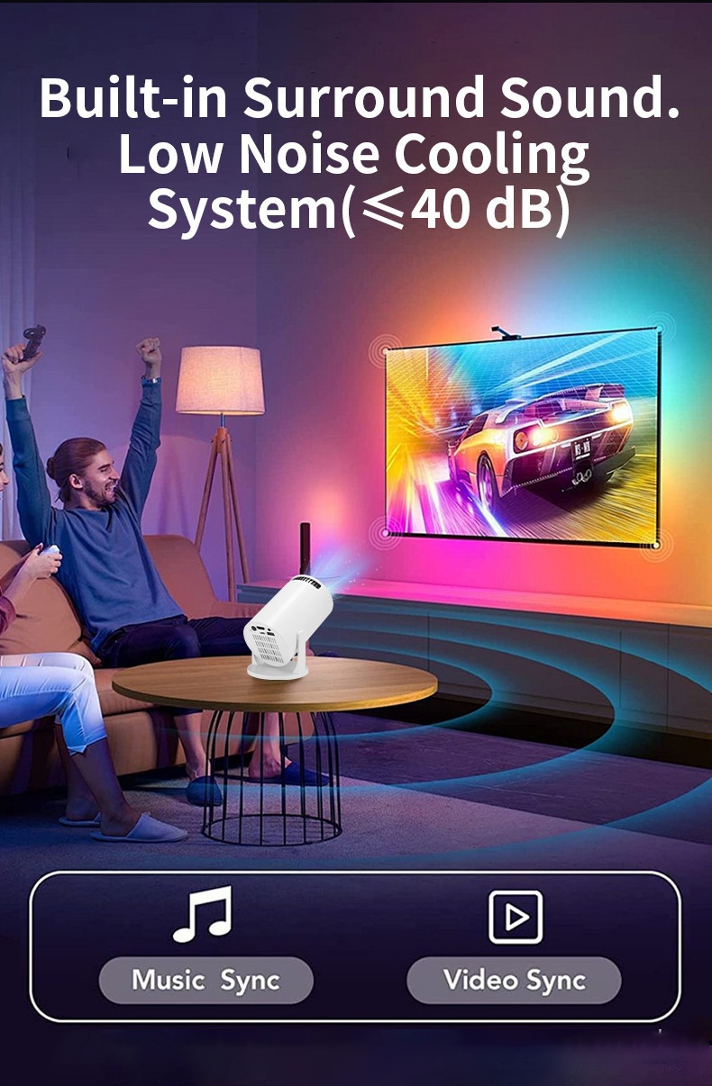 Mini Portable Smart Projector, Wi-Fi & HDMI - Model#HY200 Sharing Screen