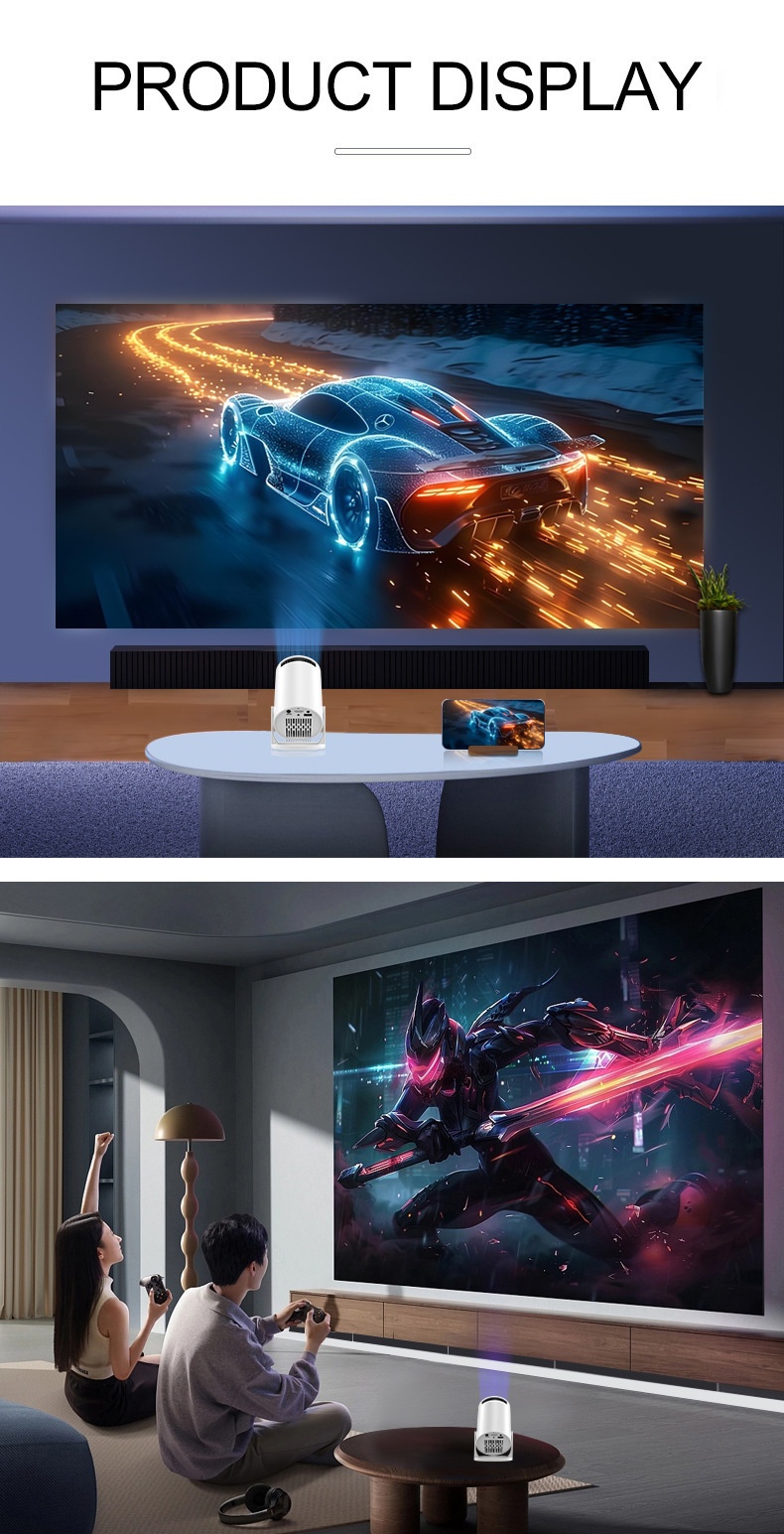 Mini Portable Smart Projector, Wi-Fi & HDMI - Model#HY200 Sharing Screen