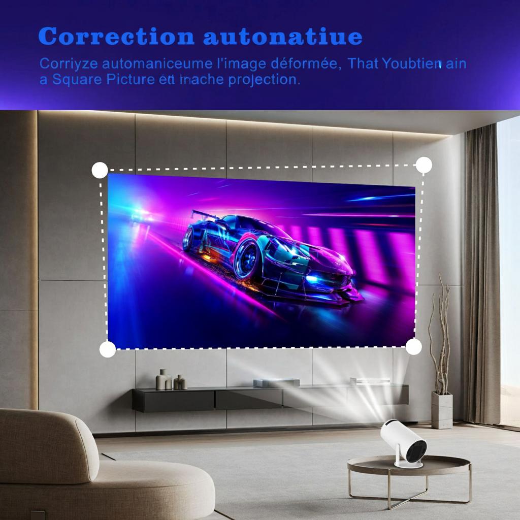 Projecteur intelligent portable compatible Android 11, Wi-Fi, 720p - Modèle n° HY300, partage d'écran