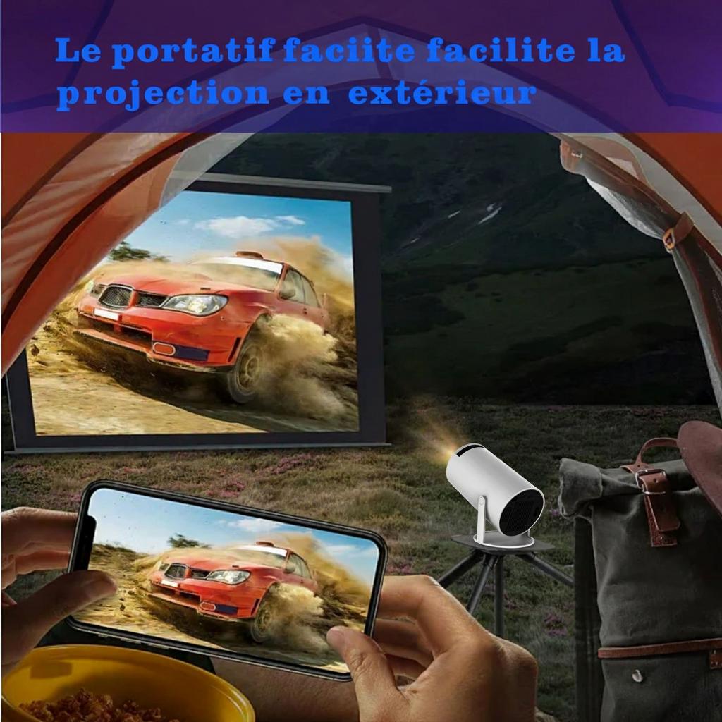 Projecteur intelligent portable compatible Android 11, Wi-Fi, 720p - Modèle n° HY300, partage d'écran