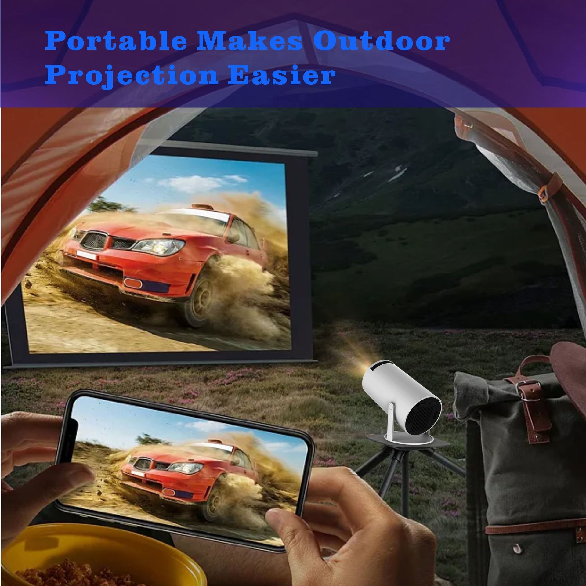 Portable Smart Projector Support Android 11 Wi-Fi , 720P - Model#HY300 Sharing Screen
