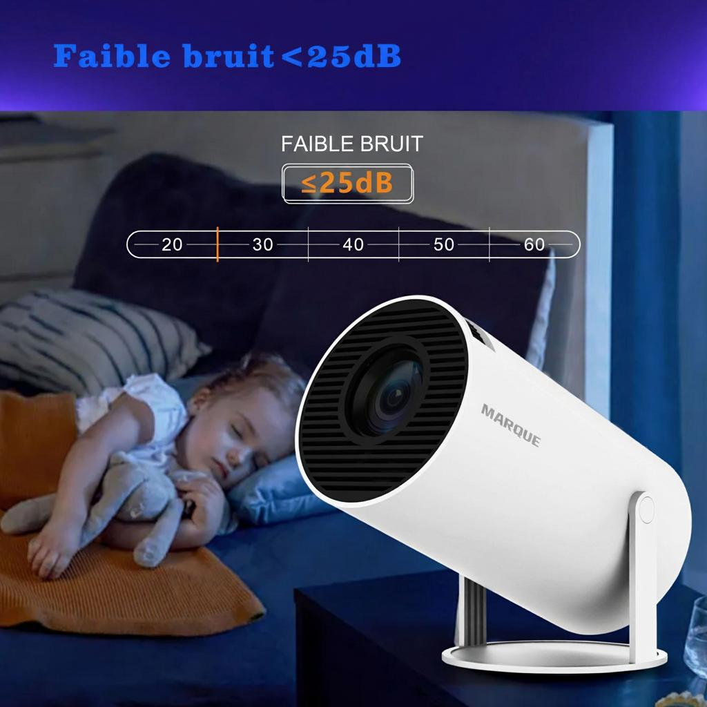 Projecteur intelligent portable compatible Android 11, Wi-Fi, 720p - Modèle n° HY300, partage d'écran