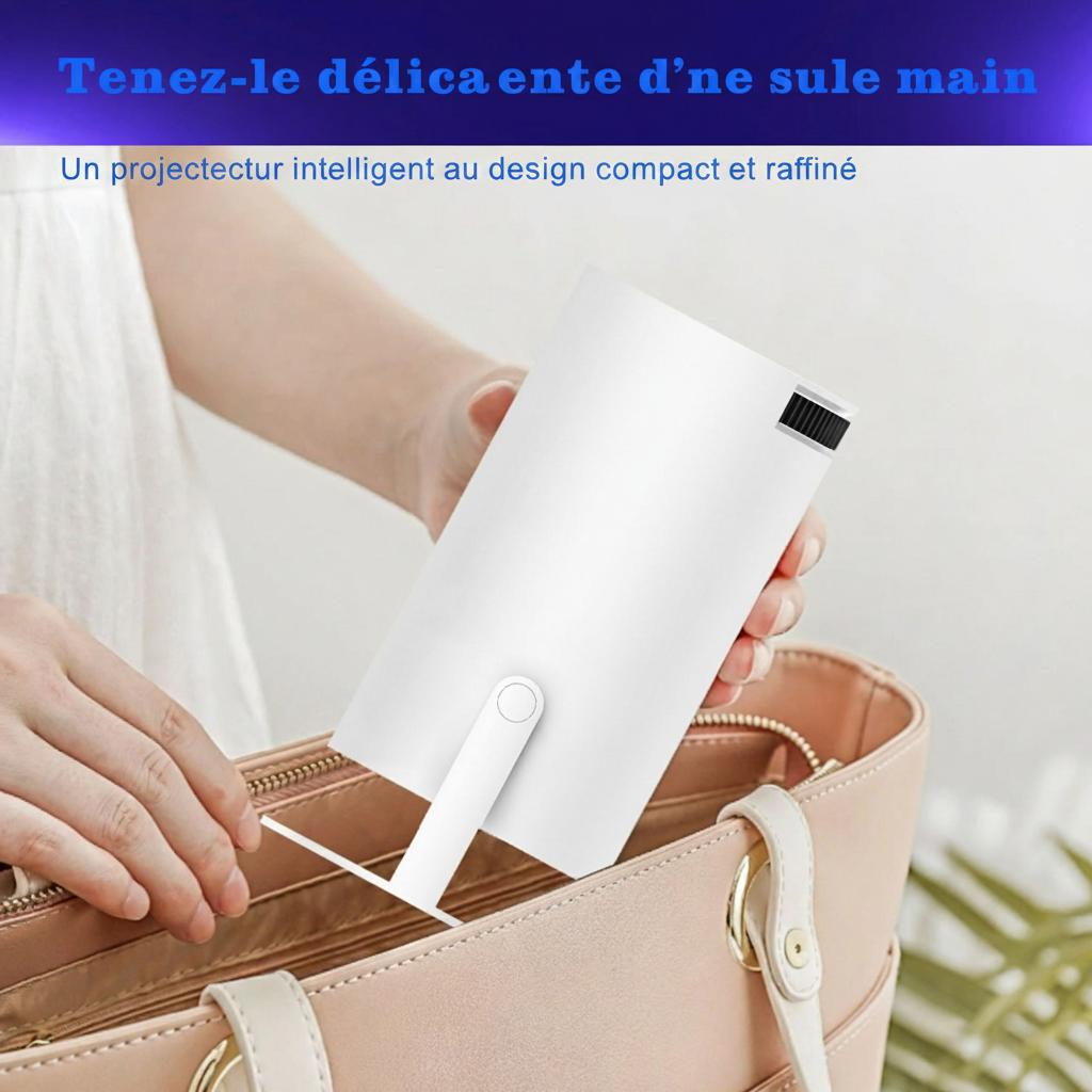 Projecteur intelligent portable 4K compatible Android 11 Wi-Fi 6, résolution 1280 x 720p, écran de 130 pouces - Modèle n° HY300