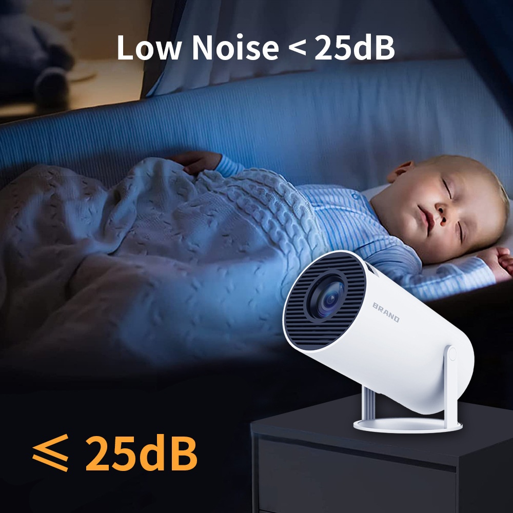 Portable Smart 4K Projector Android 11.0 720P 1280 x 720P Support , 130" screen display Model#HY300 Pro