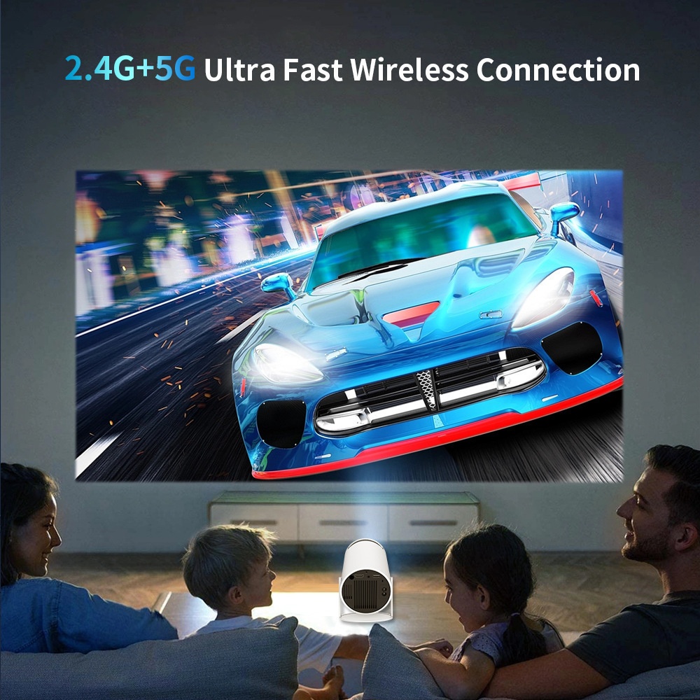 Portable Smart 4K Projector Android 11.0 720P 1280 x 720P Support , 130" screen display Model#HY300 Pro