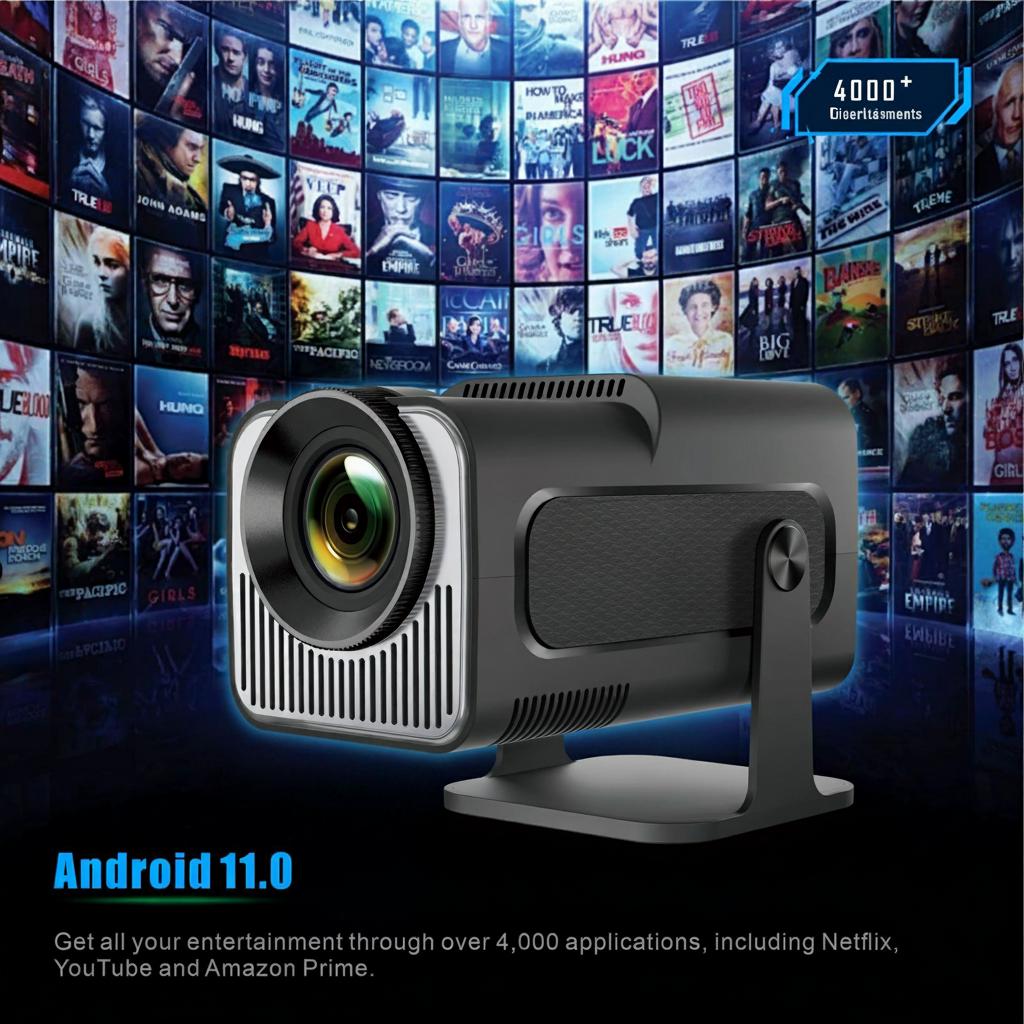 Mini projecteur intelligent portable 4K compatible Android 11.0 avec correction automatique de l'échelle - Modèle n° HY320mini