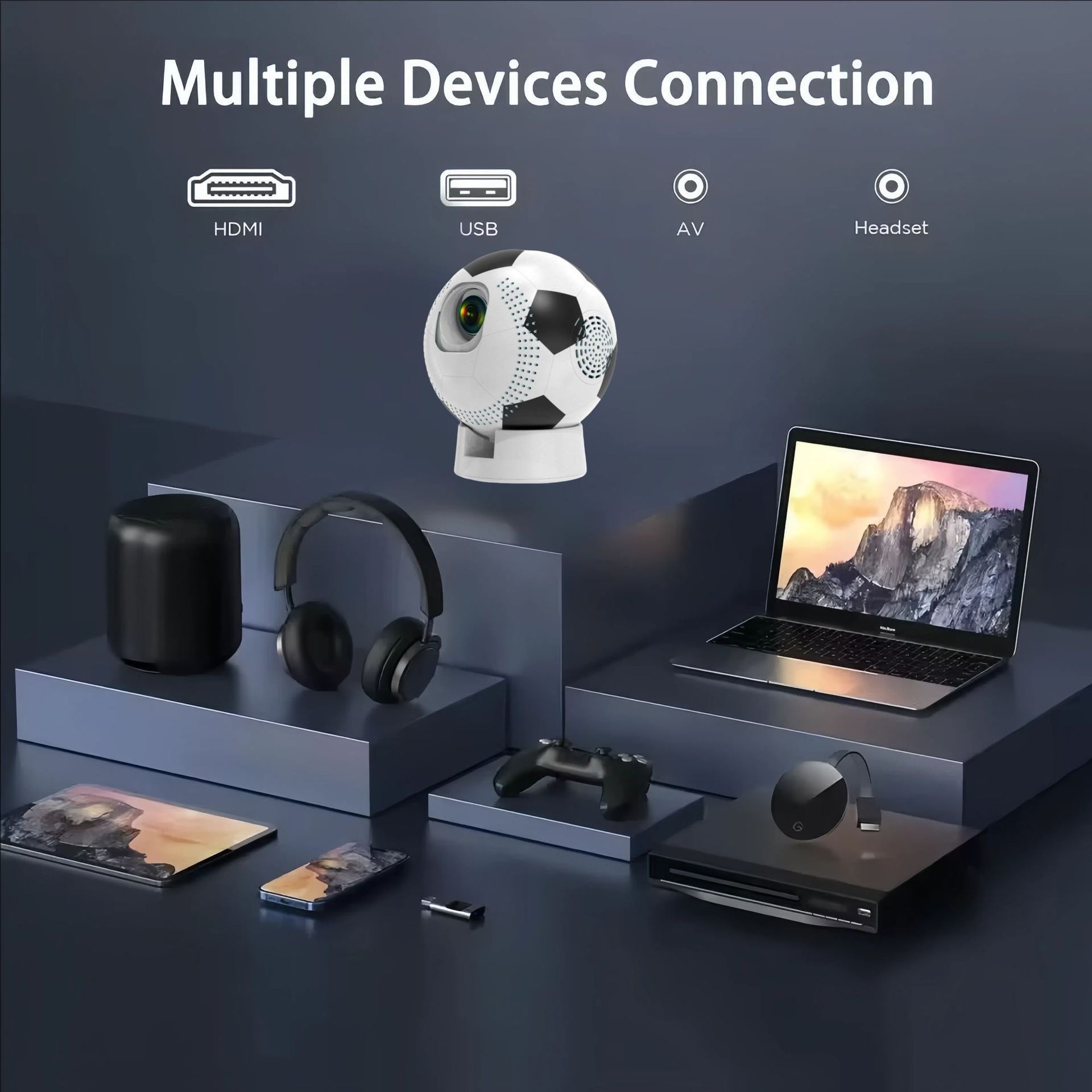 2026 World Cup Football 4K Smart Projector -  Support Android 13, 1080P HD, up to 130" display- Model#Q8
