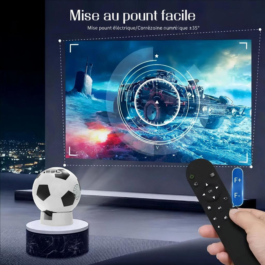 Projecteur intelligent 4K pour la Coupe du Monde de Football 2026 - Compatible Android 13, résolution HD 1080p, écran jusqu'à 130 pouces - Modèle n° Q8