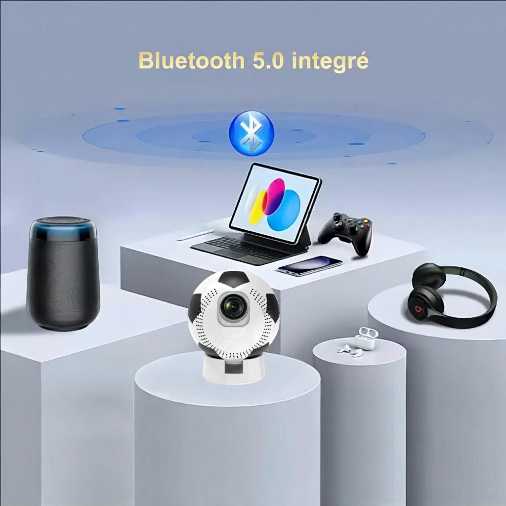 Projecteur intelligent 4K pour la Coupe du Monde de Football 2026 - Compatible Android 13, résolution HD 1080p, écran jusqu'à 130 pouces - Modèle n° Q8