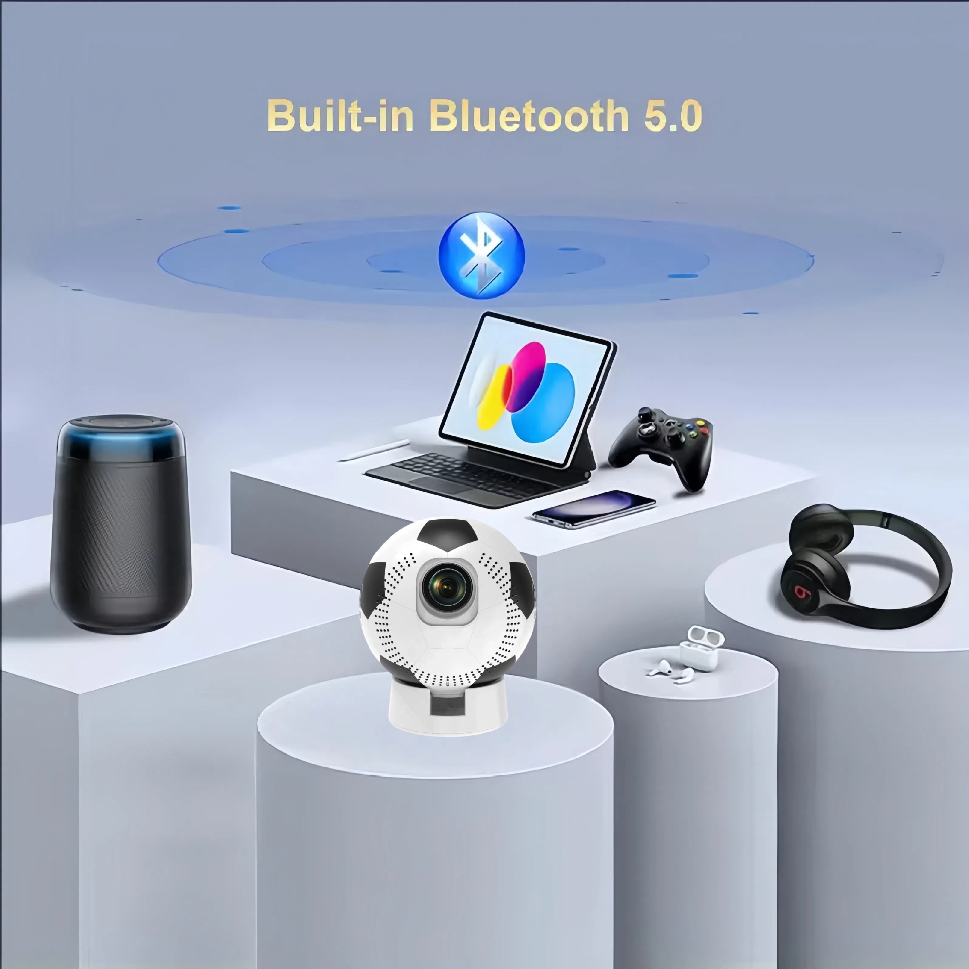 2026 World Cup Football 4K Smart Projector -  Support Android 13, 1080P HD, up to 130" display- Model#Q8