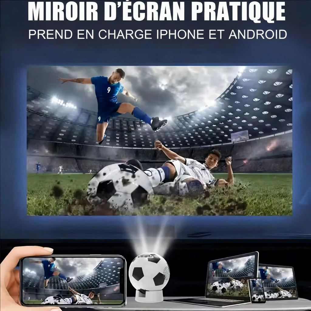 Projecteur intelligent 4K pour la Coupe du Monde de Football 2026 - Compatible Android 13, résolution HD 1080p, écran jusqu'à 130 pouces - Modèle n° Q8