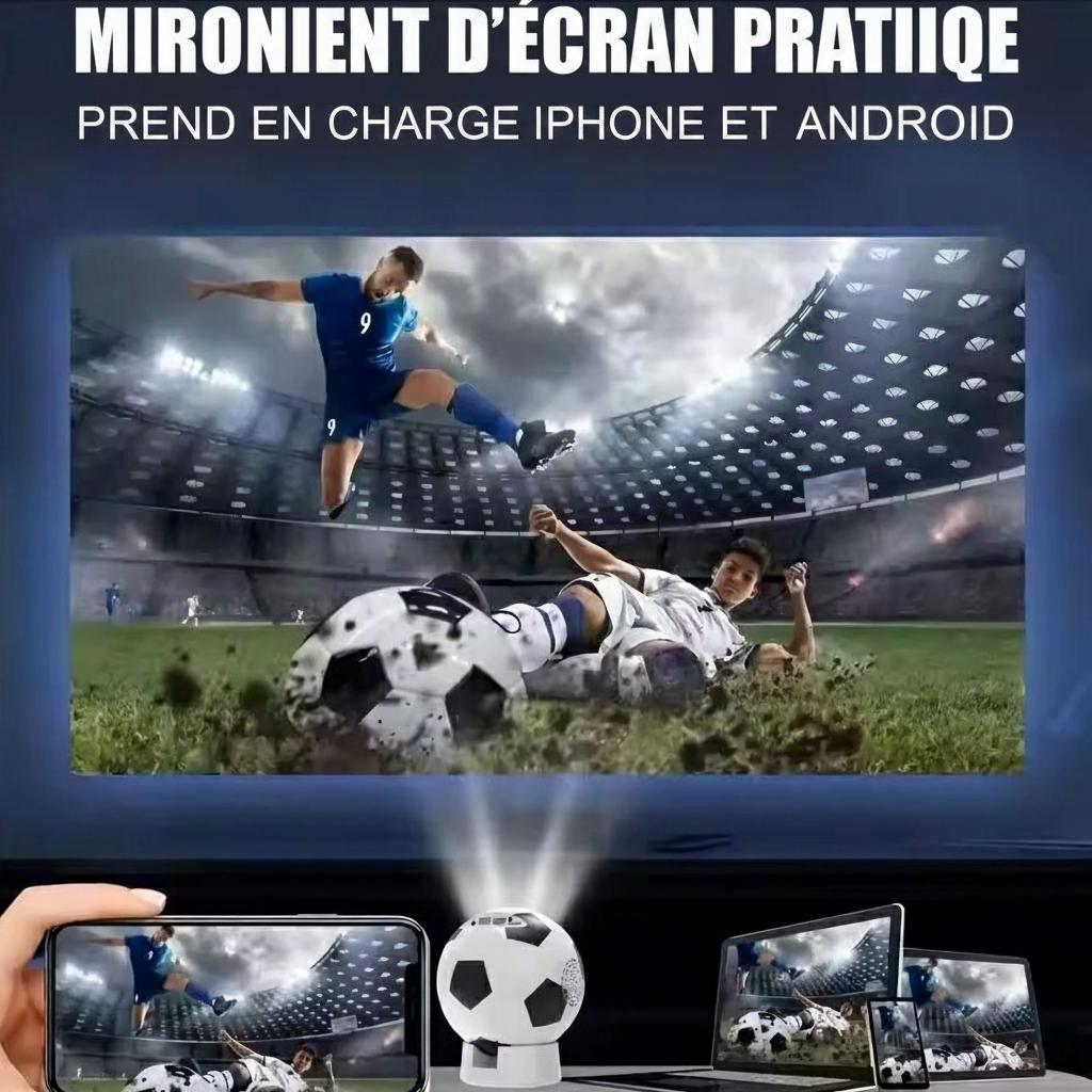 Projecteur intelligent 4K pour la Coupe du Monde de Football 2026 - Compatible Android 13, résolution HD 1080p, écran jusqu'à 130 pouces - Modèle n° Q8