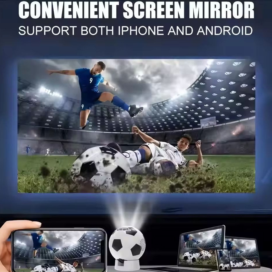 2026 World Cup Football 4K Smart Projector -  Support Android 13, 1080P HD, up to 130" display- Model#Q8