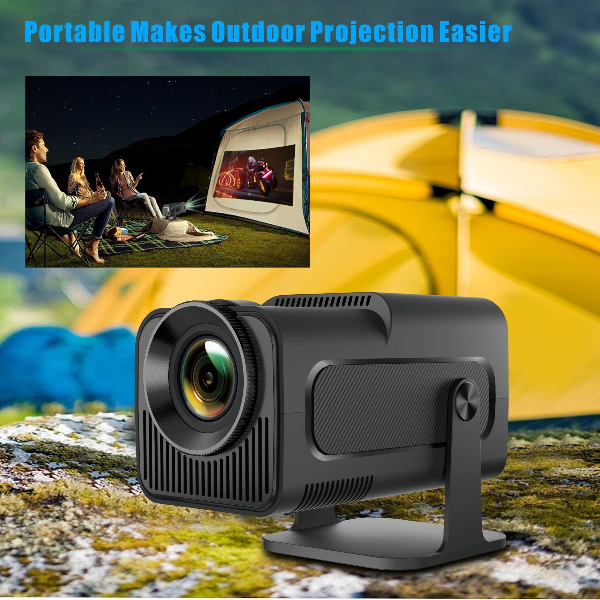 Smart Android 11.0 Portable Projector 130" Display Wi-Fi BT-6 - Model#HY320