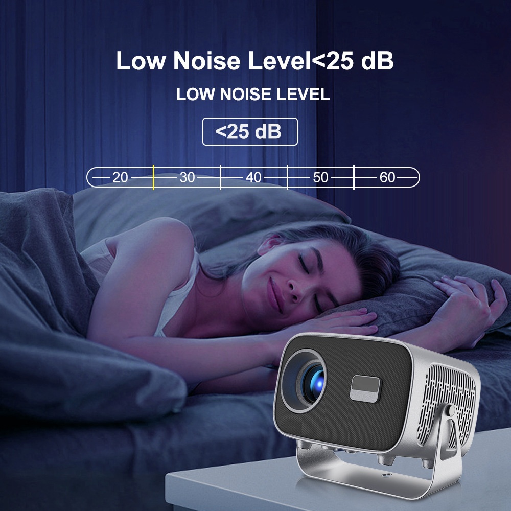 Portable 4K Smart Projector with Android 11, WiFi BT-5 & Bluetooth with auto electronic focus - Model#A10