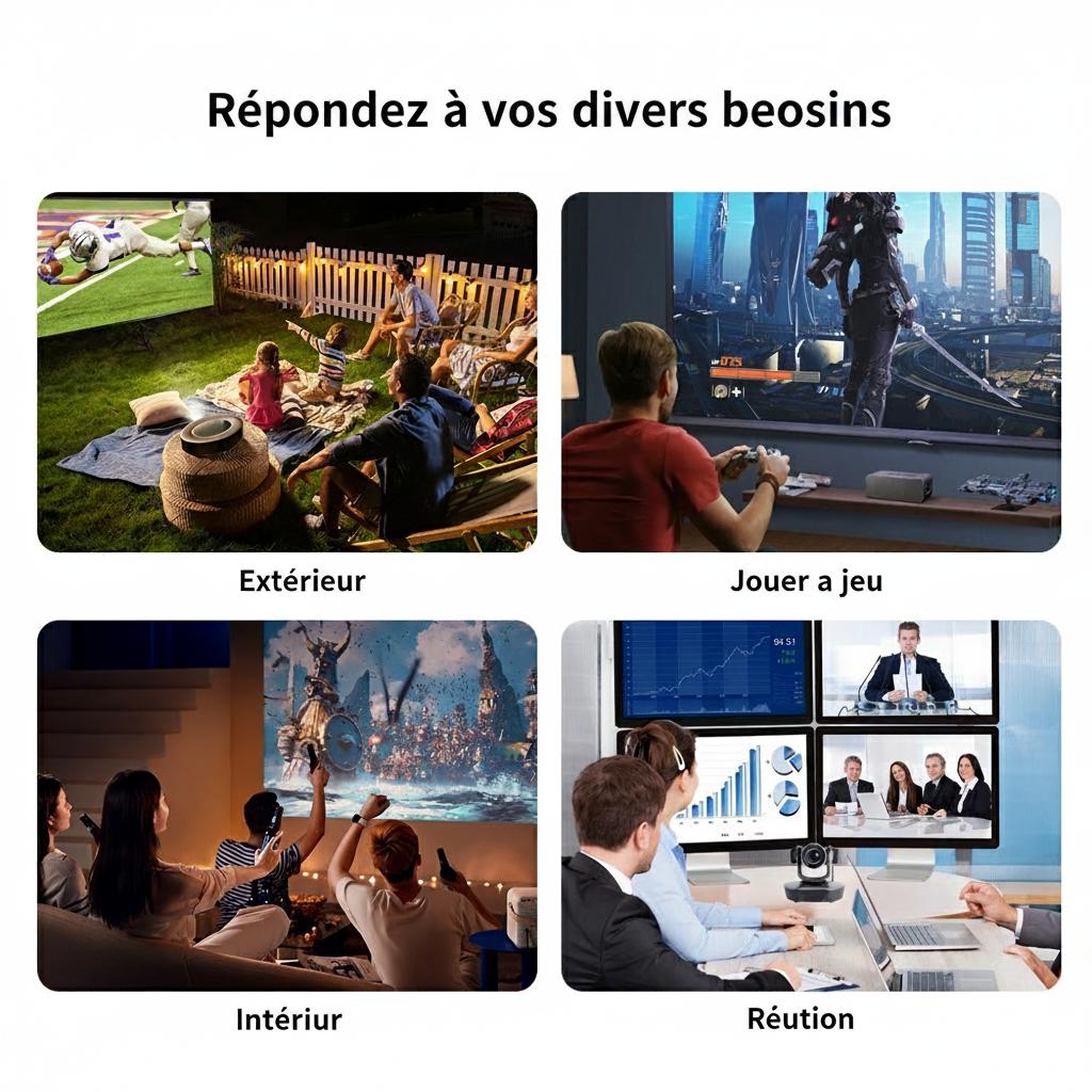 Projecteur intelligent portable 4K avec Android 11, WiFi BT-5 et Bluetooth et mise au point électronique automatique - Modèle n° A10