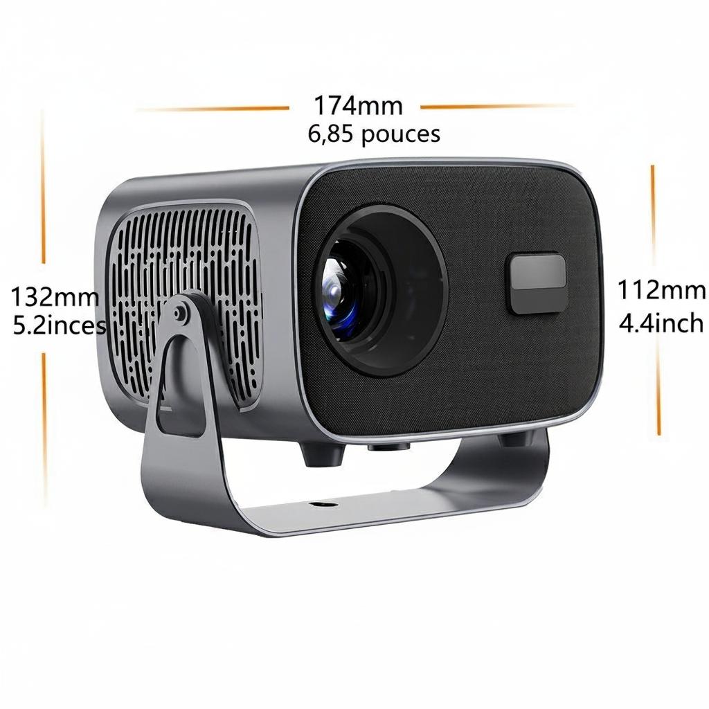 Projecteur intelligent portable 4K avec Android 11, WiFi BT-5 et Bluetooth et mise au point électronique automatique - Modèle n° A10