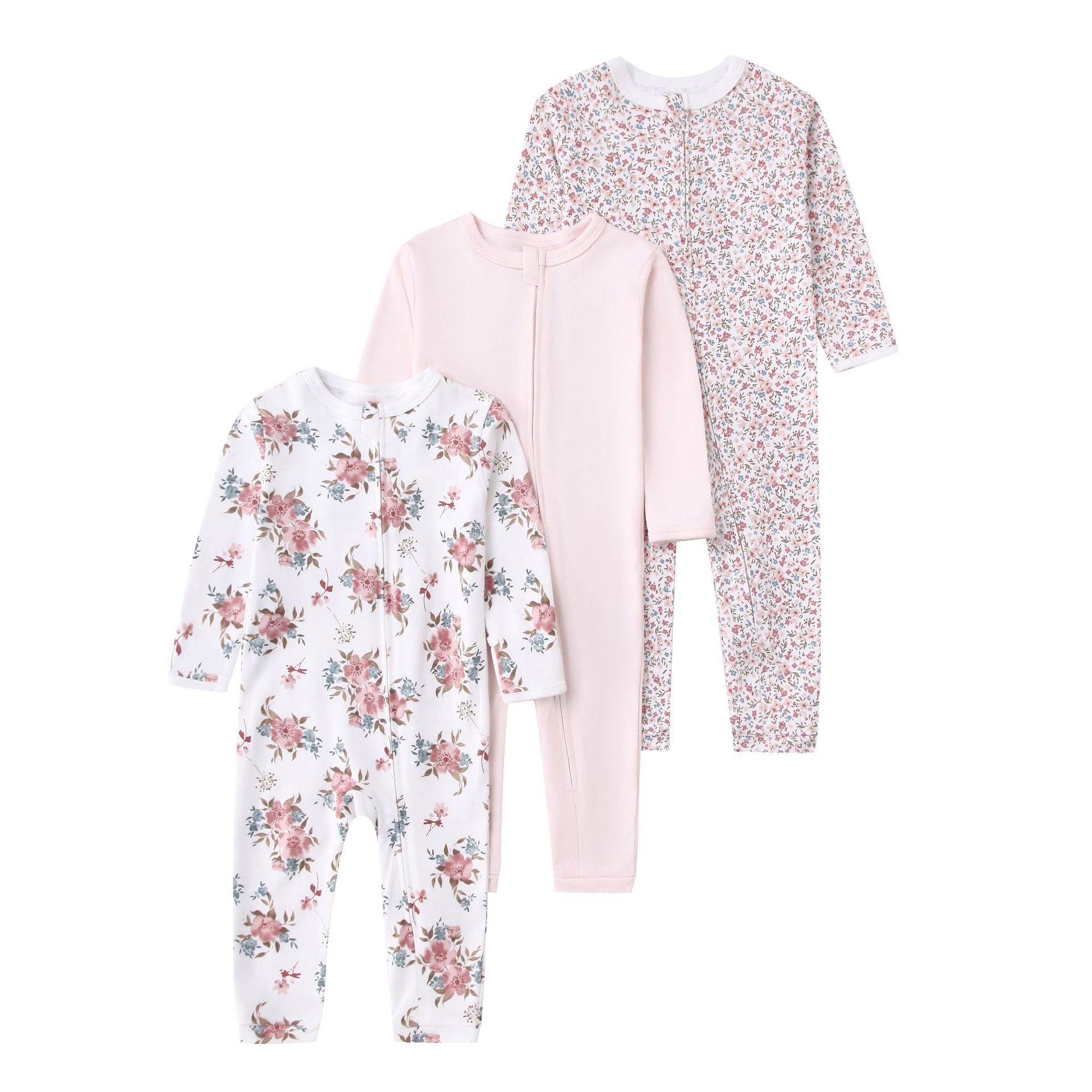 Baby Unisex 3-pack slaapzakjes met rits - Zachte katoenen rompertjes 2