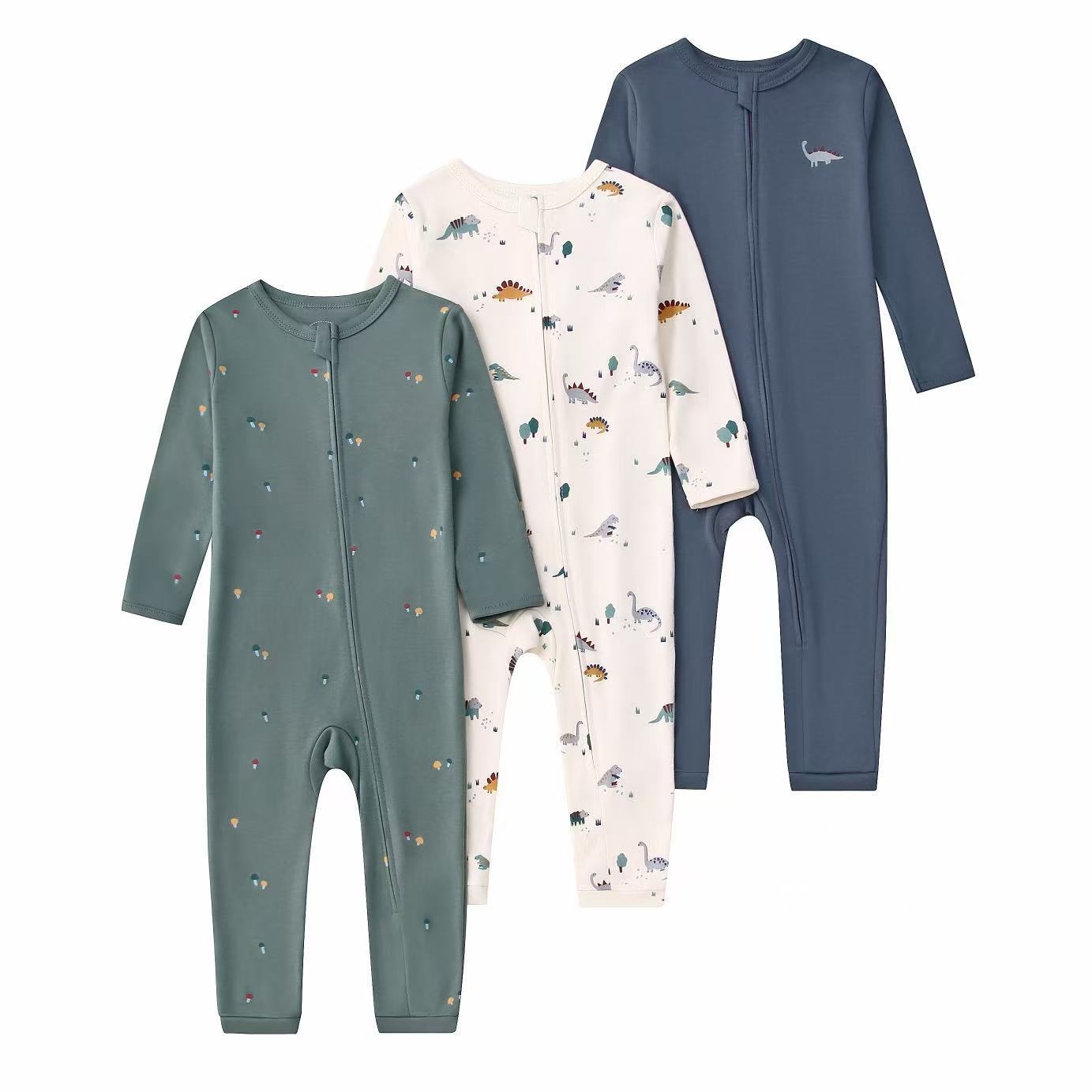Baby Unisex 3-pack slaapzakjes met rits - Zachte katoenen rompertjes 2