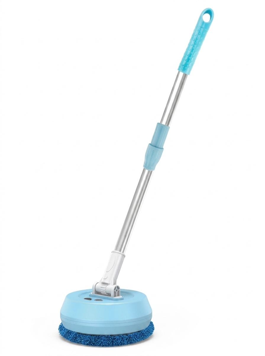 Wireless Electric Spin Mop & Scrubber, Multi-Surface Cleaner for Floors & Glass, Powerful Rotating Head, Dry/Wet Cleaning, 1200mAh Battery, 90-Min Runtime