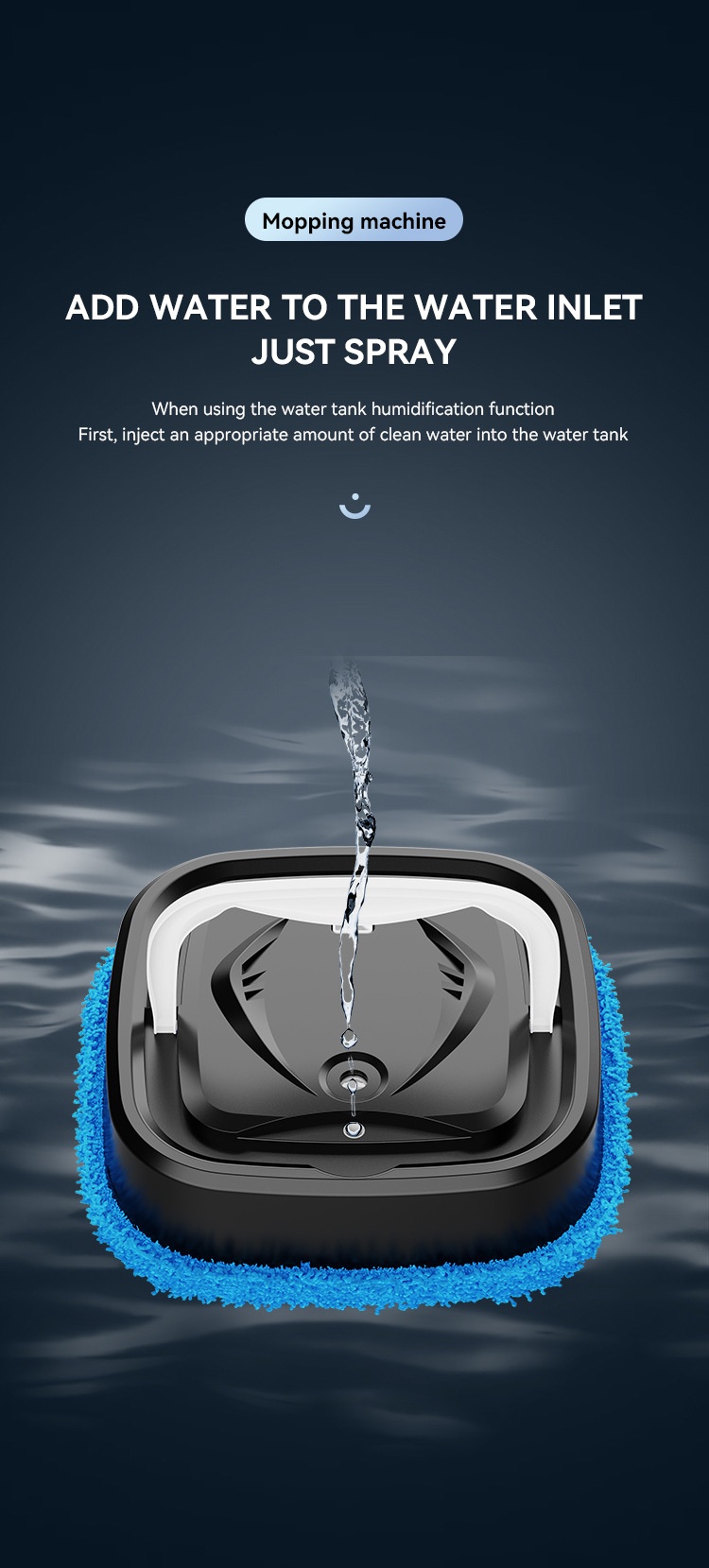 Smart Robotic Mop with Auto Spray, High-Speed Rotation Auto Floor Cleaner, Dual Dry/Wet Cleaning, Quiet Operation, 1200mAh Battery, 1.5 Hour Runtime