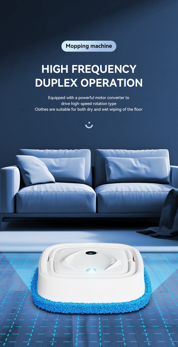 Smart Robotic Mop with Auto Spray, High-Speed Rotation Auto Floor Cleaner, Dual Dry/Wet Cleaning, Quiet Operation, 1200mAh Battery, 1.5 Hour Runtime