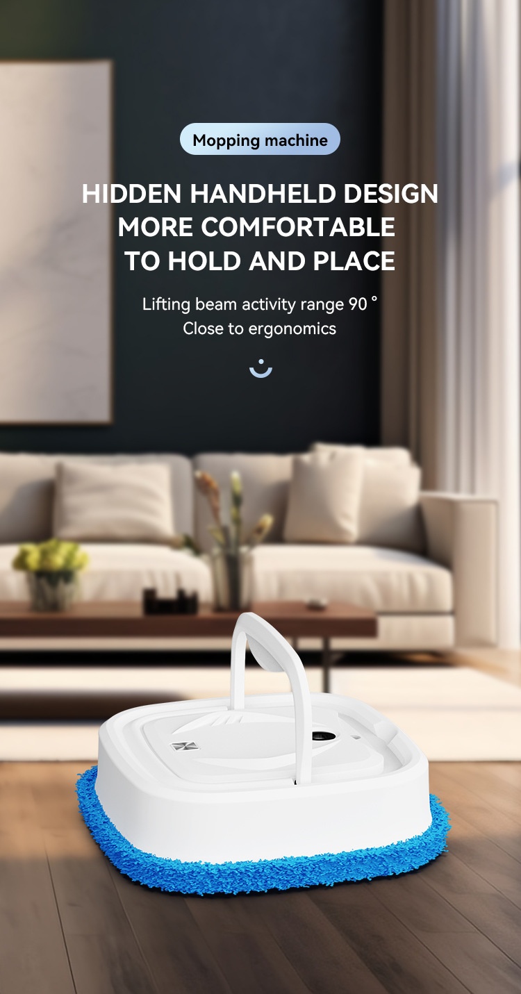 Smart Robotic Mop with Auto Spray, High-Speed Rotation Auto Floor Cleaner, Dual Dry/Wet Cleaning, Quiet Operation, 1200mAh Battery, 1.5 Hour Runtime