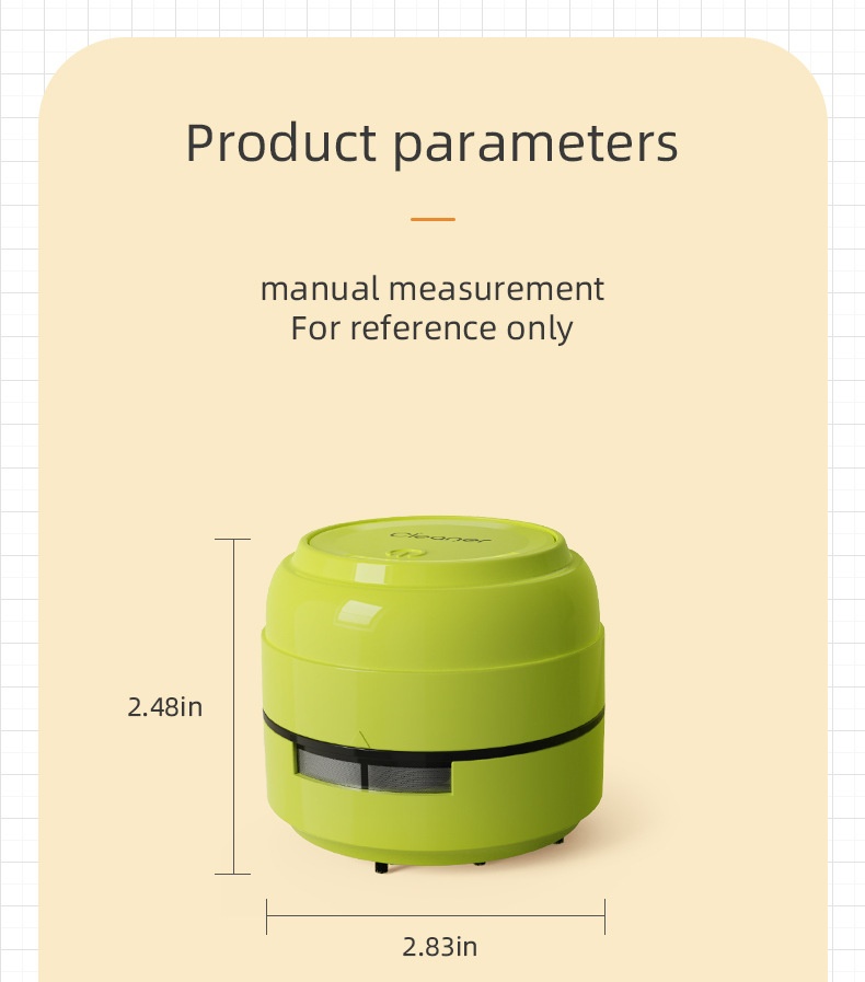 Portable Mini Desktop Vacuum Cleaner, Desk Dust Sweeper for Keyboard & Crumbs, Strong Suction, Micro-Porous Filter, Battery Operated for Home or Office