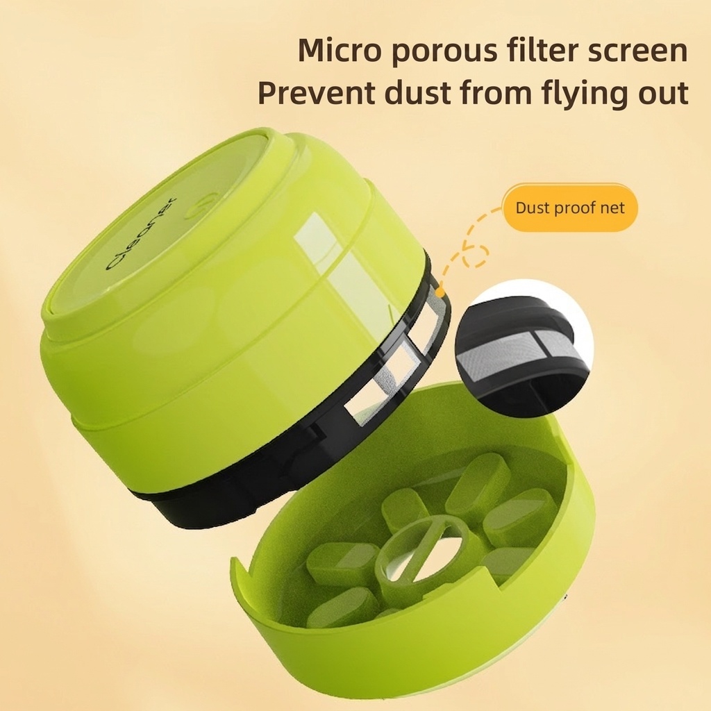Portable Mini Desktop Vacuum Cleaner, Desk Dust Sweeper for Keyboard & Crumbs, Strong Suction, Micro-Porous Filter, Battery Operated for Home or Office