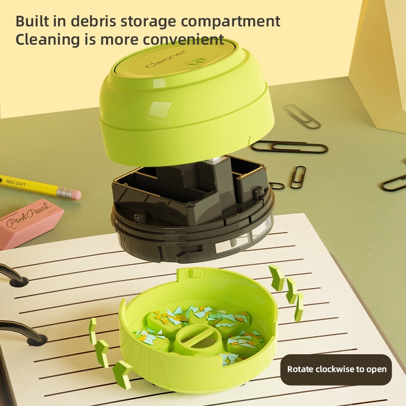 Portable Mini Desktop Vacuum Cleaner, Desk Dust Sweeper for Keyboard & Crumbs, Strong Suction, Micro-Porous Filter, Battery Operated for Home or Office