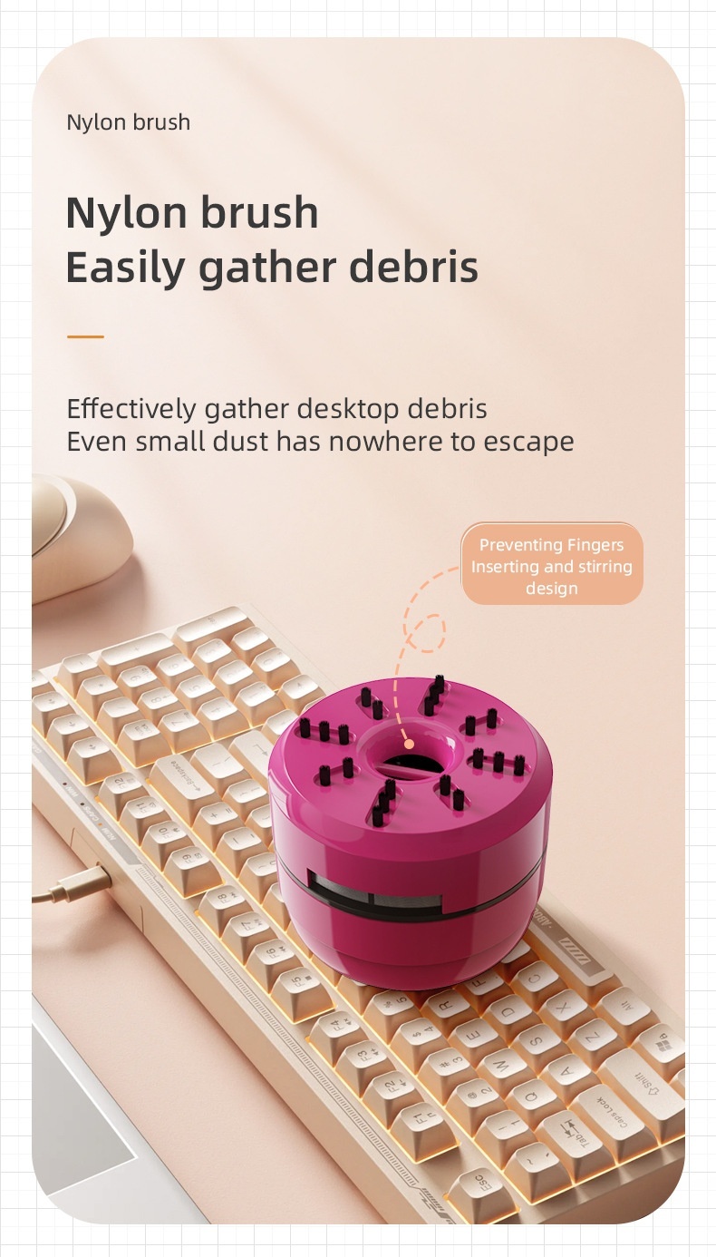 Portable Mini Desktop Vacuum Cleaner, Desk Dust Sweeper for Keyboard & Crumbs, Strong Suction, Micro-Porous Filter, Battery Operated for Home or Office