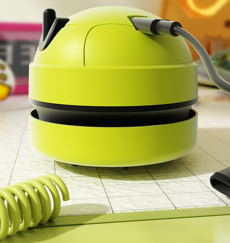 Portable Mini Desktop Vacuum Cleaner, USB Rechargeable Dust Sweeper for Keyboard & Desk, 3 Adjustable Suction Levels, Washable Filter, Compact Design