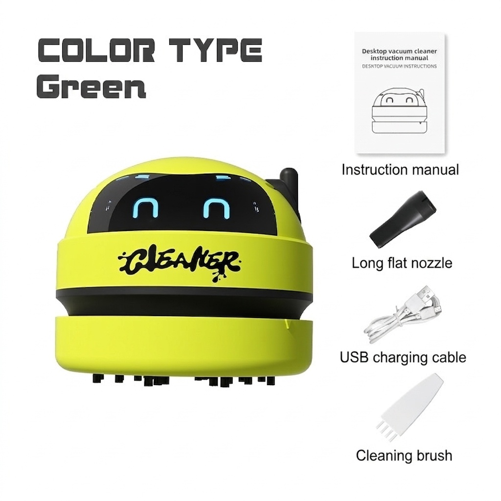 Portable Mini Desktop Vacuum Cleaner, USB Rechargeable Dust Sweeper for Keyboard & Desk, 3 Adjustable Suction Levels, Washable Filter, Compact Design