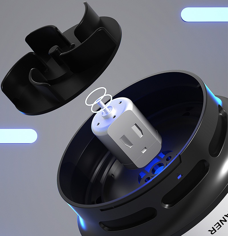 Mini Desktop Vacuum Cleaner, USB Rechargeable Portable Dust Sweeper for Crumbs & Pet Hair, 500mAh Battery, Powerful Suction, Microporous Filter, 5 Spiral Blades