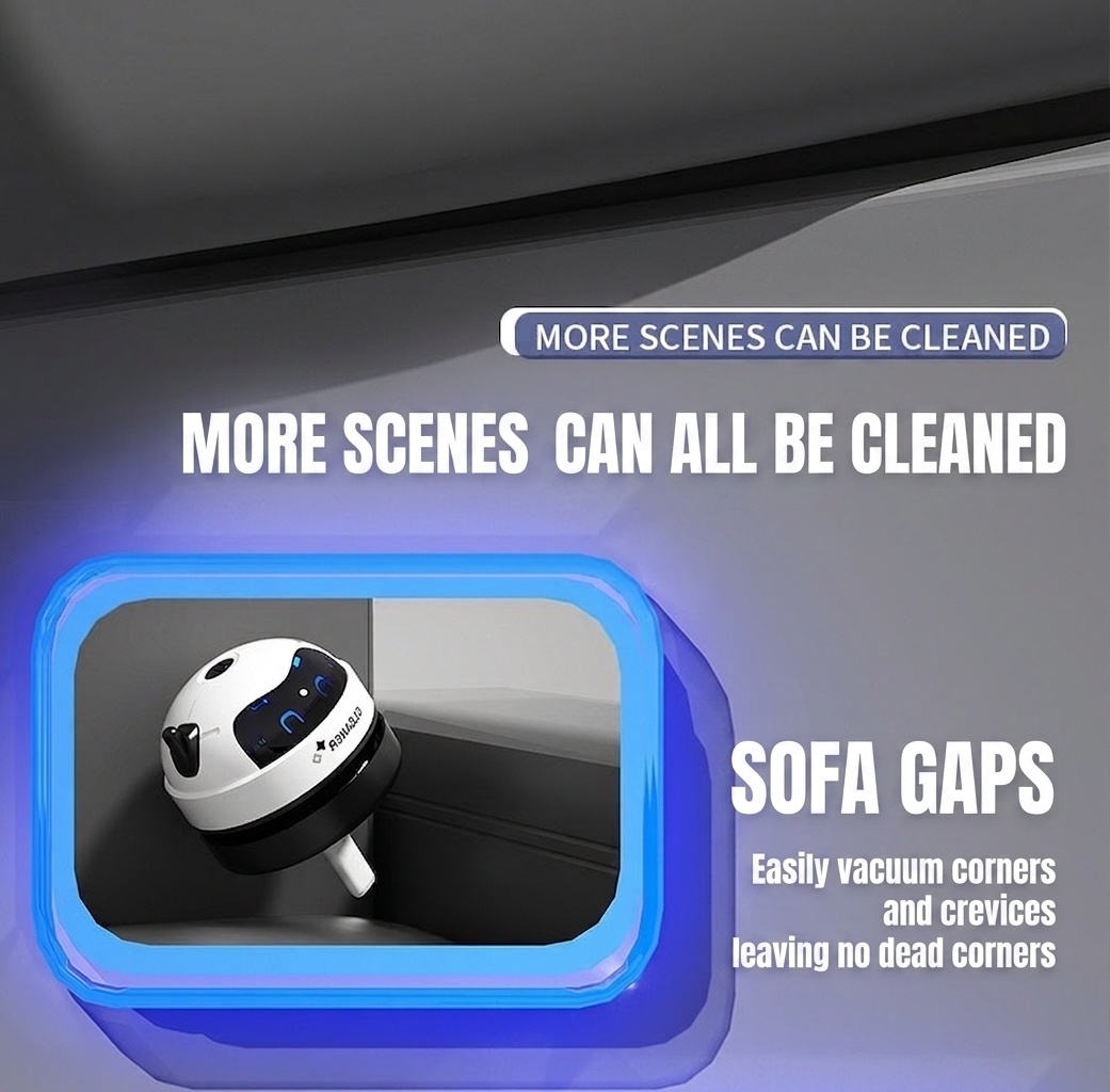 Mini Desktop Vacuum Cleaner, USB Rechargeable Portable Dust Sweeper for Crumbs & Pet Hair, 500mAh Battery, Powerful Suction, Microporous Filter, 5 Spiral Blades