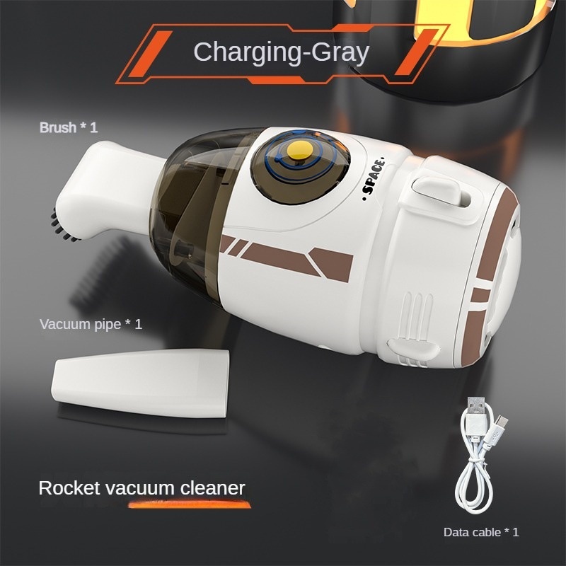Rocket Desktop Vacuum Cleaner, Portable Mini Dust Sweeper for Desk, Keyboard & Car Interior, Strong Adsorption, Removable Transparent Dust Bin, Compact Design