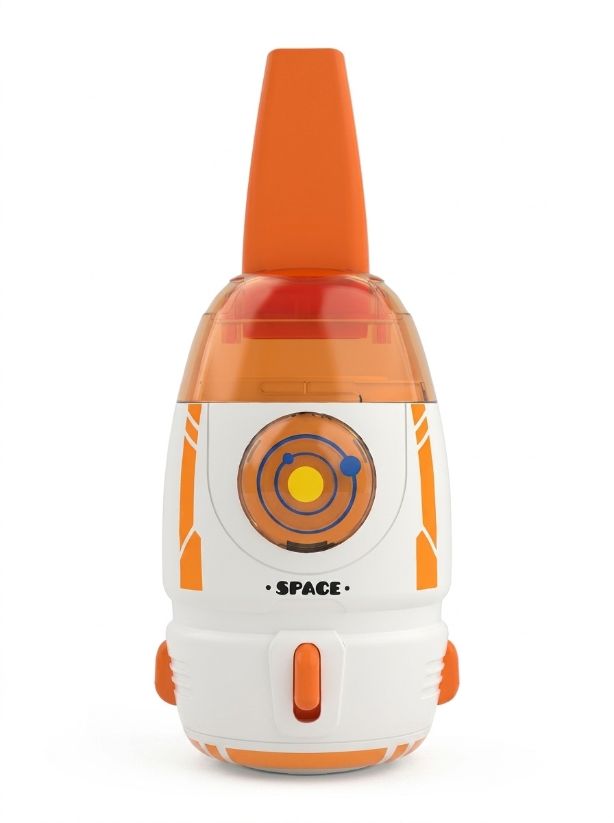 Rocket Desktop Vacuum Cleaner, Portable Mini Dust Sweeper for Desk, Keyboard & Car Interior, Strong Adsorption, Removable Transparent Dust Bin, Compact Design
