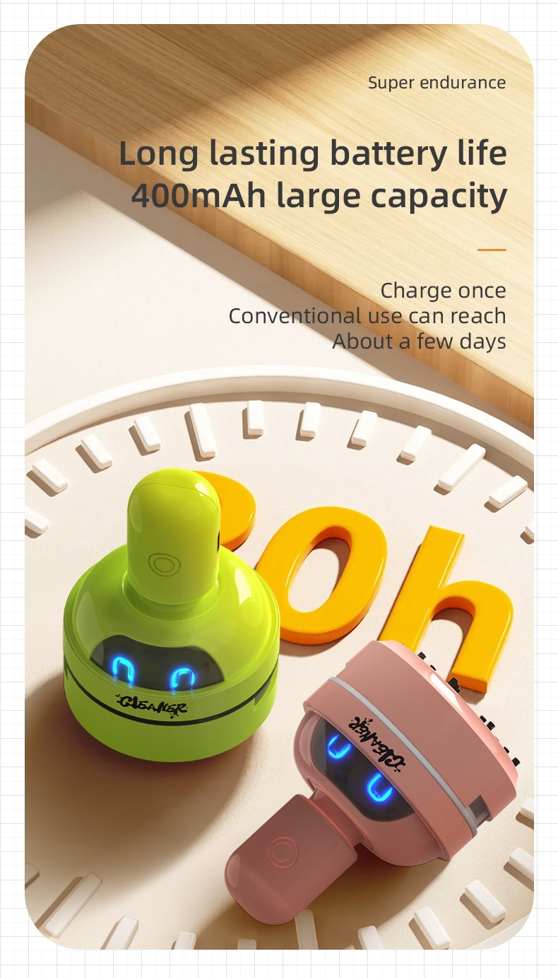 Portable Mini Desktop Vacuum Cleaner, USB Rechargeable Dust Sweeper, Strong 3-Speed Suction, Micro-Porous Filter, 400mAh Battery for Workspace Cleaning